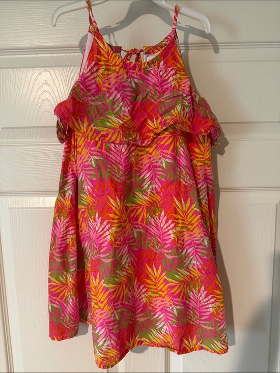 Tommy Bahama Other - Tommy Bahama Girls Tropical Leaf Print Sundress in Pink, Green, Yellow